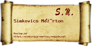 Simkovics Márton névjegykártya