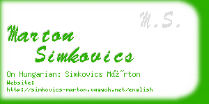 marton simkovics business card